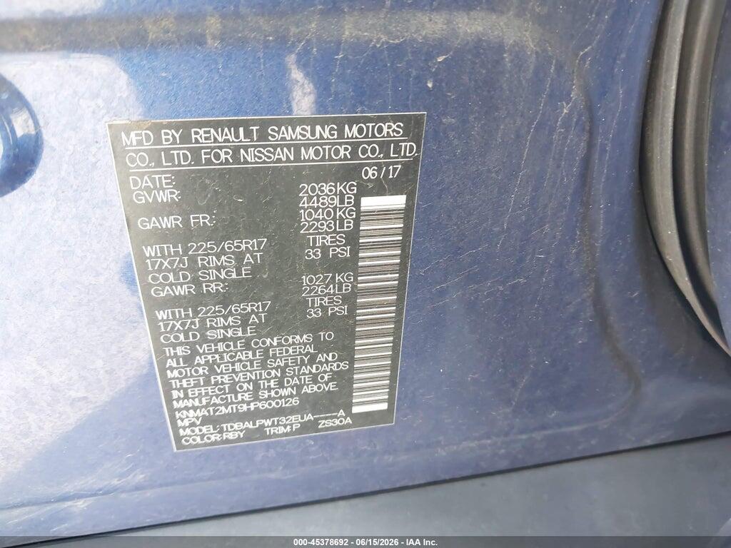 KNMAT2MT9HP600126 2017 NISSAN ROGUE photo no. 9