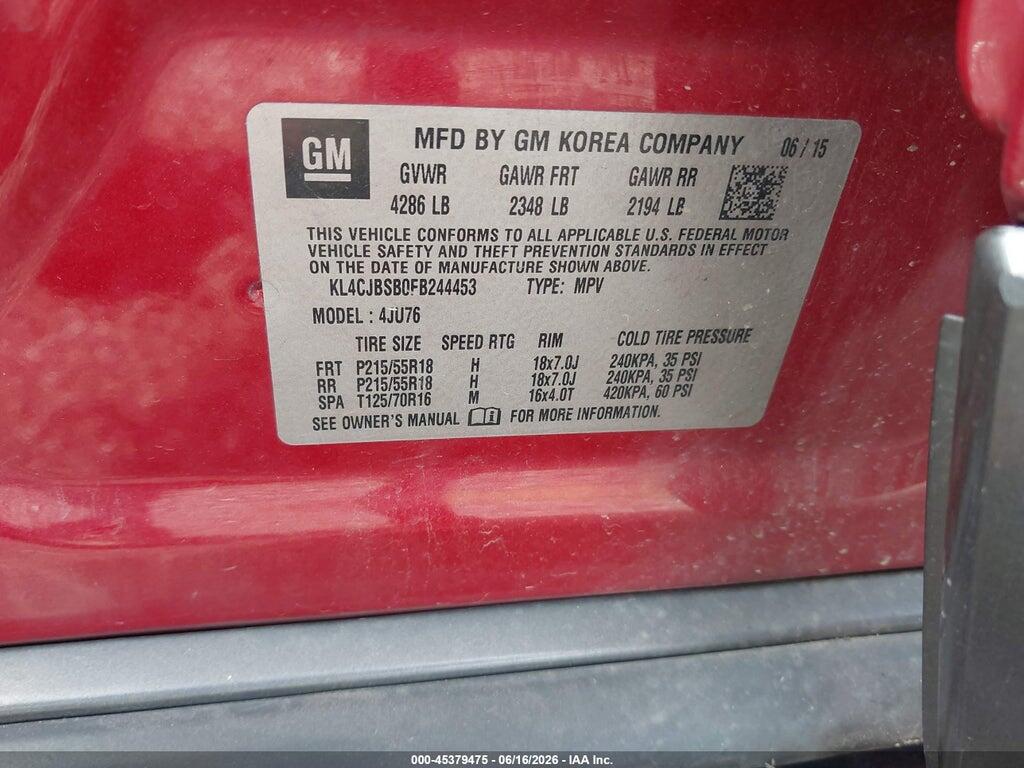 KL4CJBSB0FB244453 2015 BUICK ENCORE photo no. 9