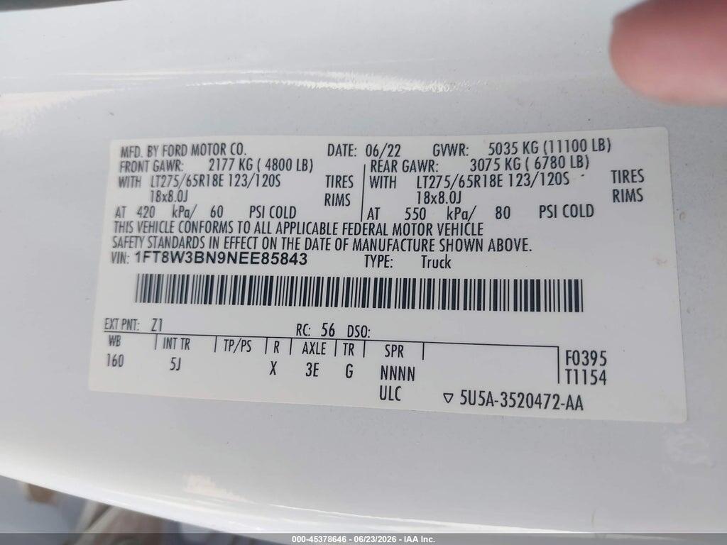 1FT8W3BN9NEE85843 2022 FORD F-350 photo no. 8