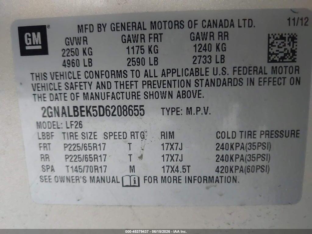 2GNALBEK5D6208655 2013 CHEVROLET EQUINOX photo no. 9