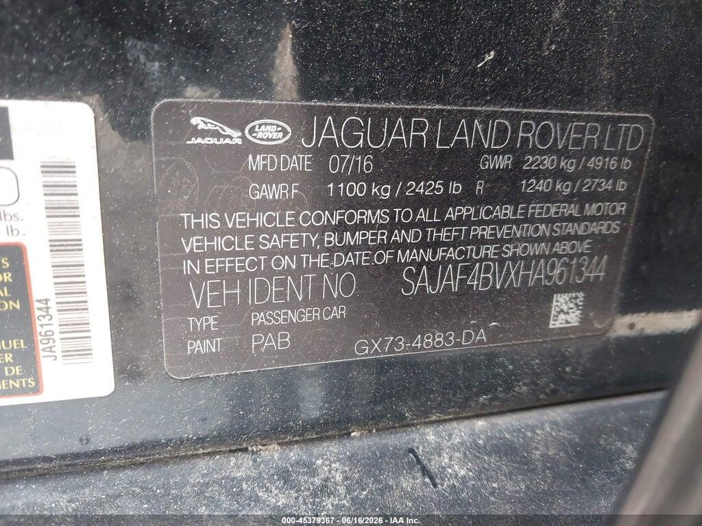 SAJAF4BVXHA961344 2017 JAGUAR XE photo no. 9