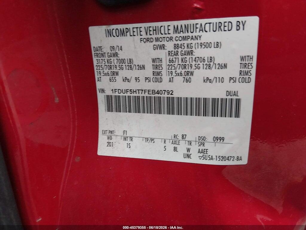 1FDUF5HT7FEB40792 2015 FORD F-550 CHASSIS photo no. 8