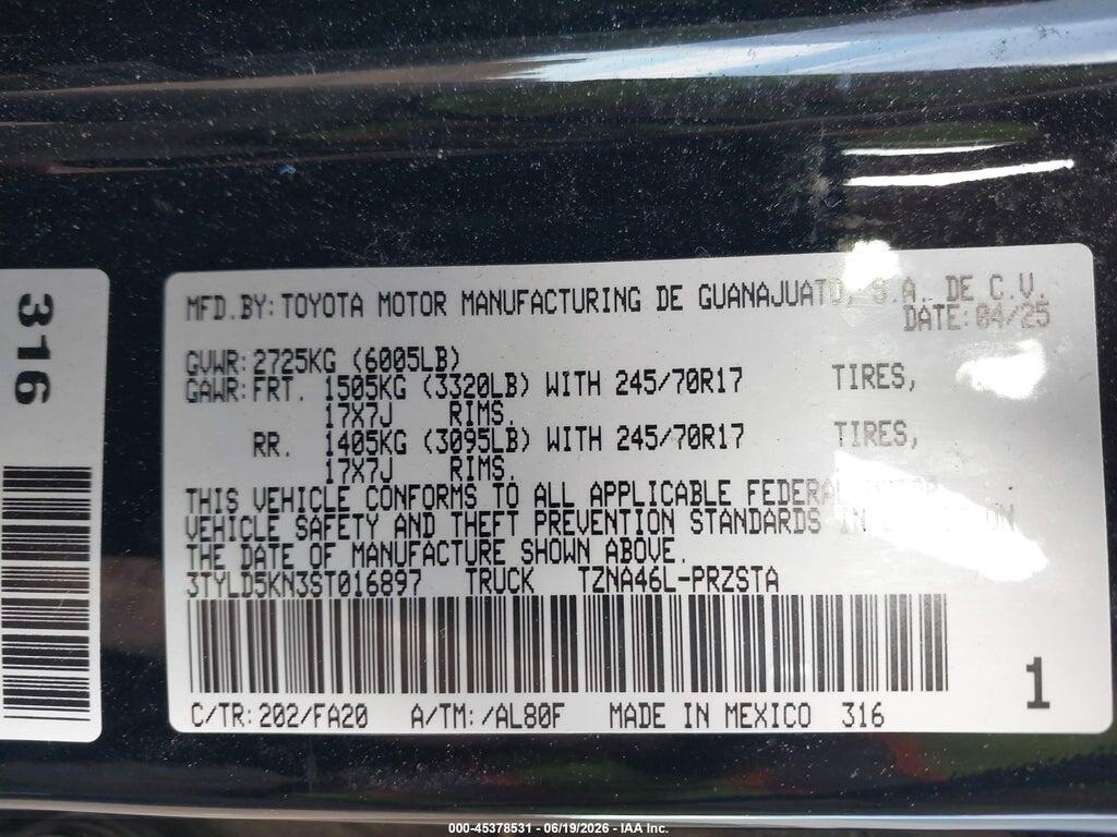 3TYLD5KN3ST016897 2025 TOYOTA TACOMA photo no. 9