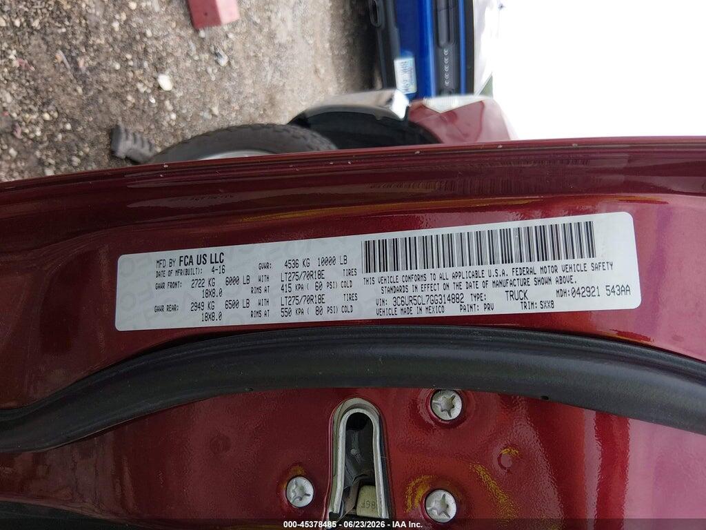 3C6UR5CL7GG314882 2016 RAM 2500 photo no. 9