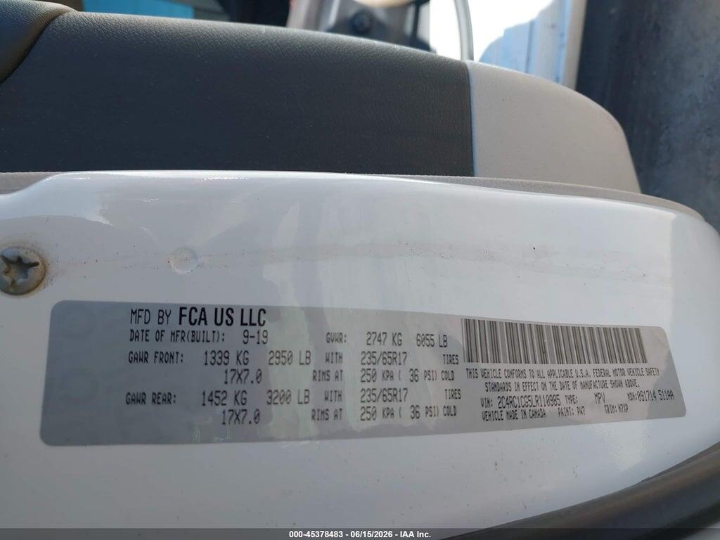 2C4RC1CG5LR110985 2020 CHRYSLER VOYAGER photo no. 9
