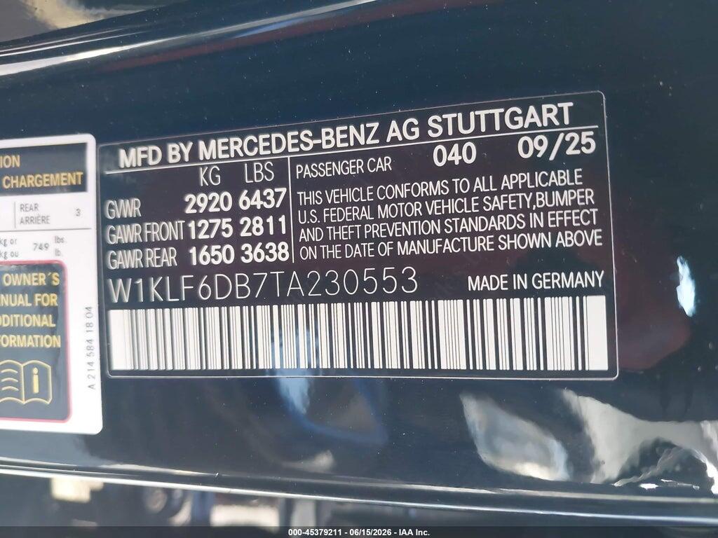 W1KLF6DB7TA230553 2026 MERCEDES-BENZ AMG E 53 E photo no. 9