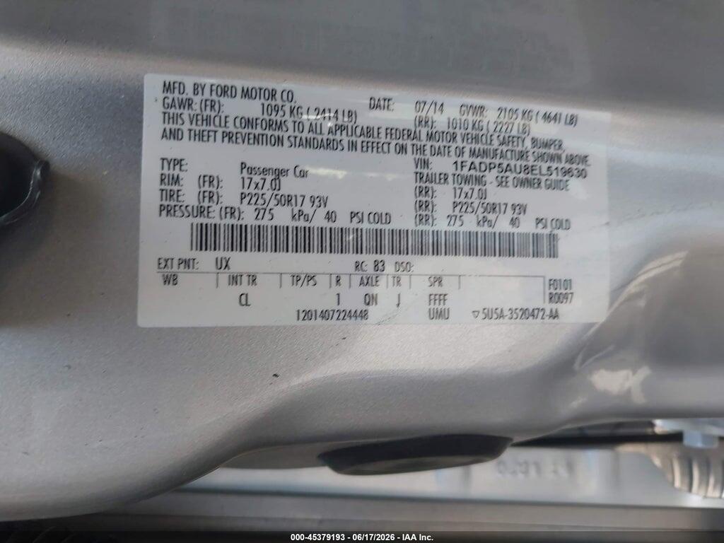 1FADP5AU8EL519630 2014 FORD C-MAX HYBRID photo no. 9