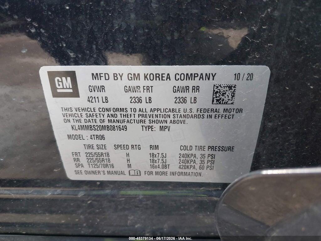 KL4MMBS20MB081649 2021 BUICK ENCORE GX photo no. 9