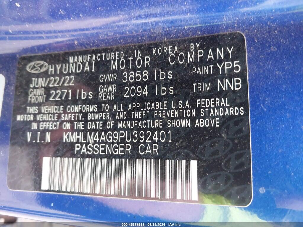 KMHLM4AG9PU392401 2023 HYUNDAI ELANTRA photo no. 9