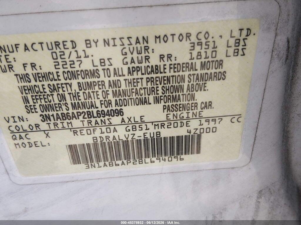 3N1AB6AP2BL694096 2011 NISSAN SENTRA photo no. 9