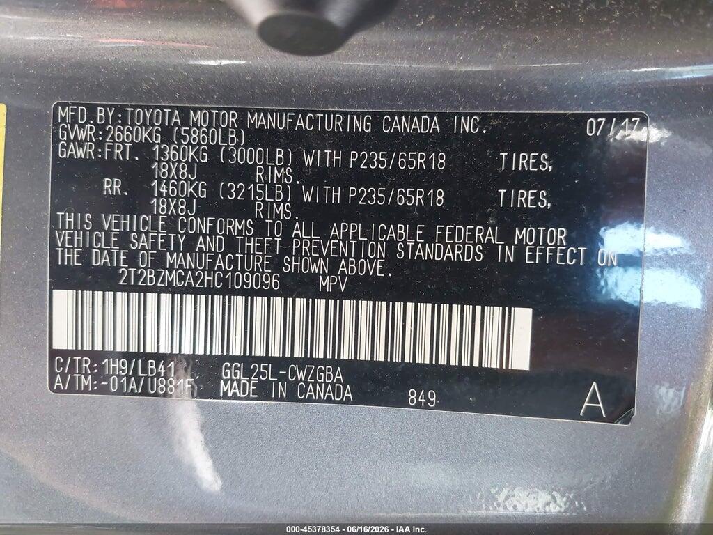 2T2BZMCA2HC109096 2017 LEXUS RX 350 photo no. 9