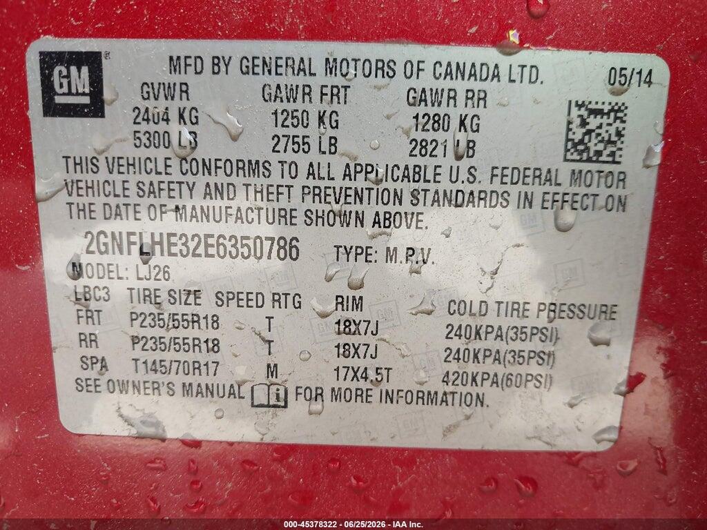 2GNFLHE32E6350786 2014 CHEVROLET EQUINOX photo no. 9
