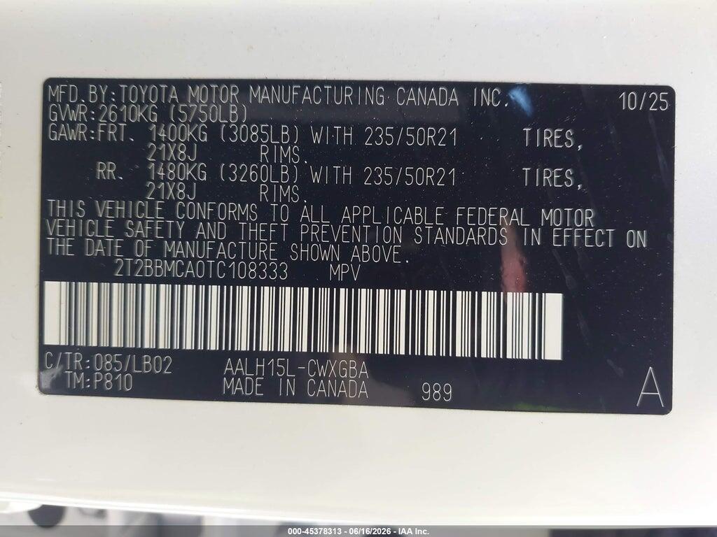 2T2BBMCA0TC108333 2026 LEXUS RX 350H photo no. 9