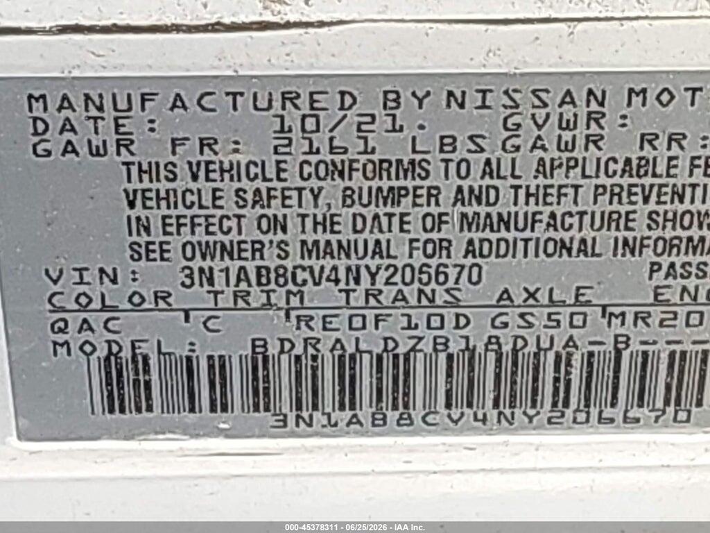 3N1AB8CV4NY206670 2022 NISSAN SENTRA photo no. 9