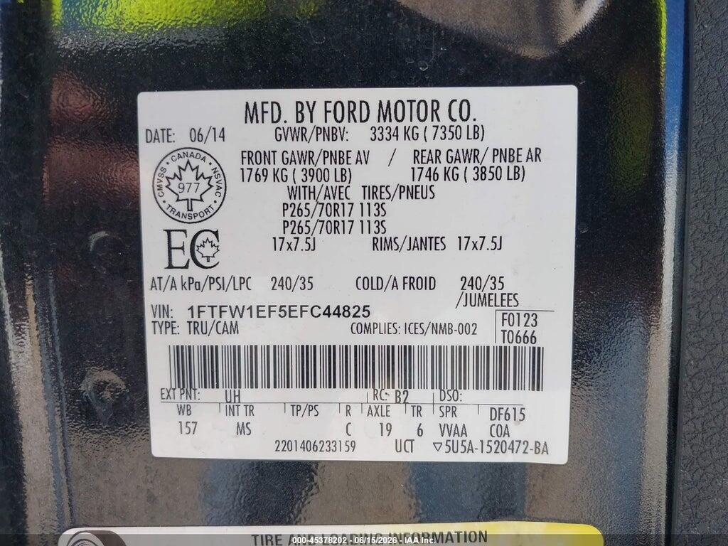 1FTFW1EF5EFC44825 2014 FORD F-150 photo no. 9