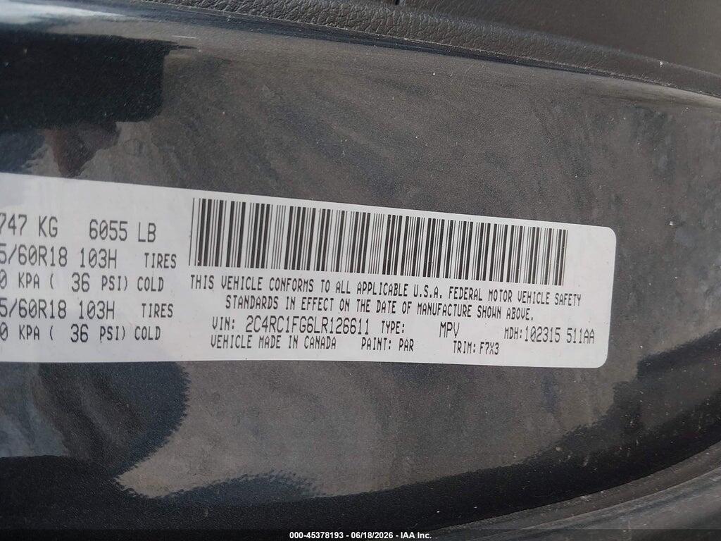 2C4RC1FG6LR126611 2020 CHRYSLER PACIFICA photo no. 9