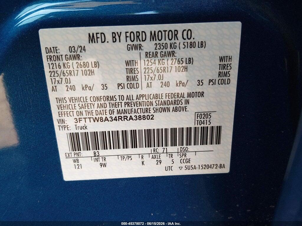 3FTTW8A34RRA38802 2024 FORD MAVERICK photo no. 9