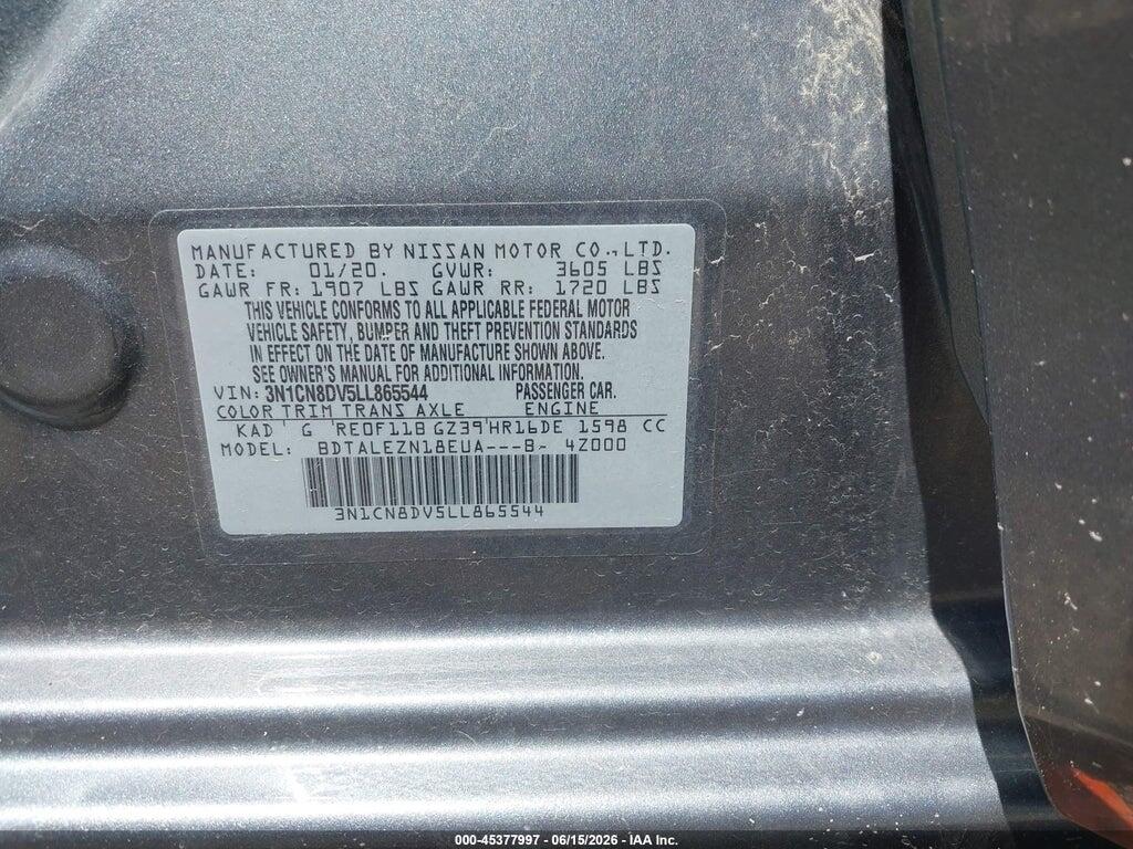 3N1CN8DV5LL865544 2020 NISSAN VERSA photo no. 9