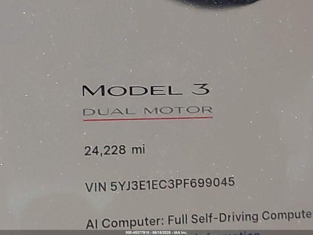 5YJ3E1EC3PF699045 2023 TESLA MODEL 3 photo no. 7