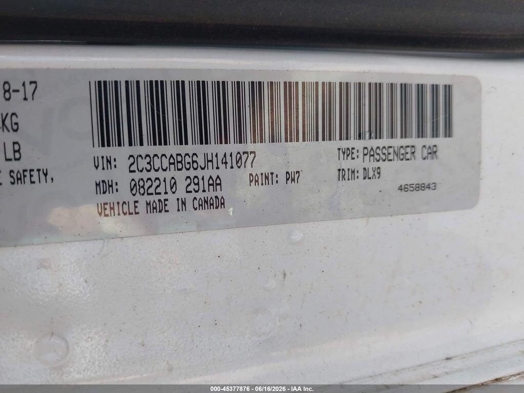 2C3CCABG6JH141077 2018 CHRYSLER 300 photo no. 9