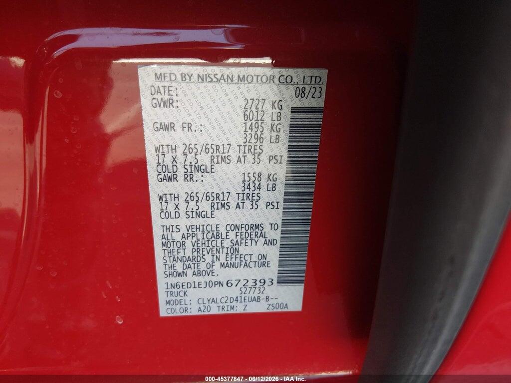 1N6ED1EJ0PN672393 2023 NISSAN FRONTIER photo no. 9