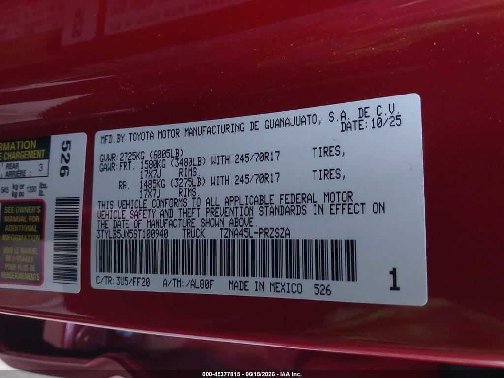 3TYLB5JN5ST100940 2025 TOYOTA TACOMA photo no. 9