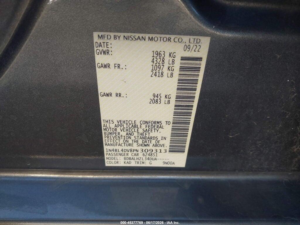 1N4BL4DV8PN309313 2023 NISSAN ALTIMA photo no. 9