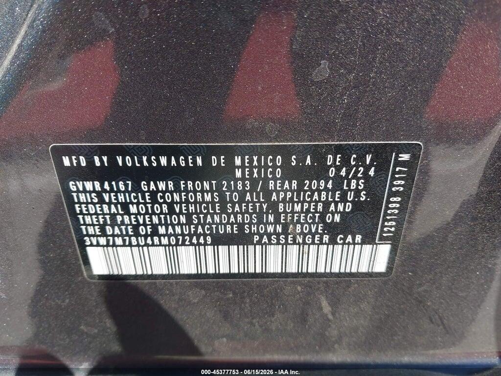 3VW7M7BU4RM072449 2024 VOLKSWAGEN JETTA photo no. 9
