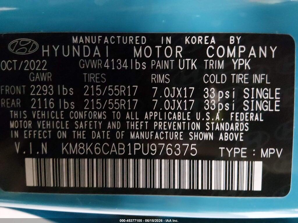 KM8K6CAB1PU976375 2023 HYUNDAI KONA photo no. 9