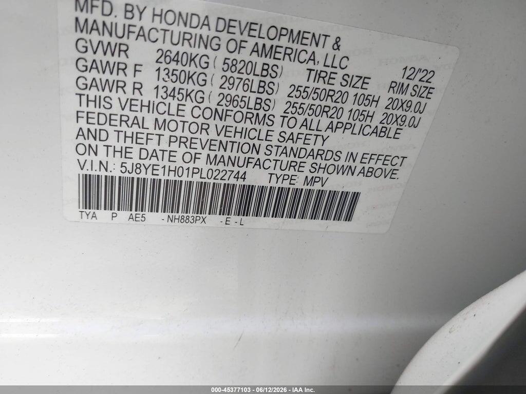 5J8YE1H01PL022744 2023 ACURA MDX photo no. 9