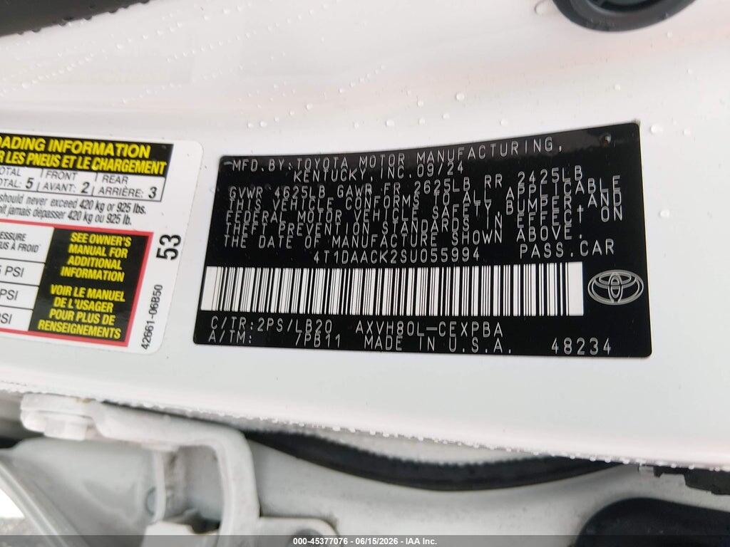 4T1DAACK2SU055994 2025 TOYOTA CAMRY photo no. 9