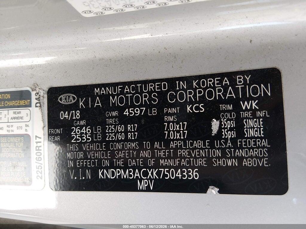 KNDPM3ACXK7504336 2019 KIA SPORTAGE photo no. 9