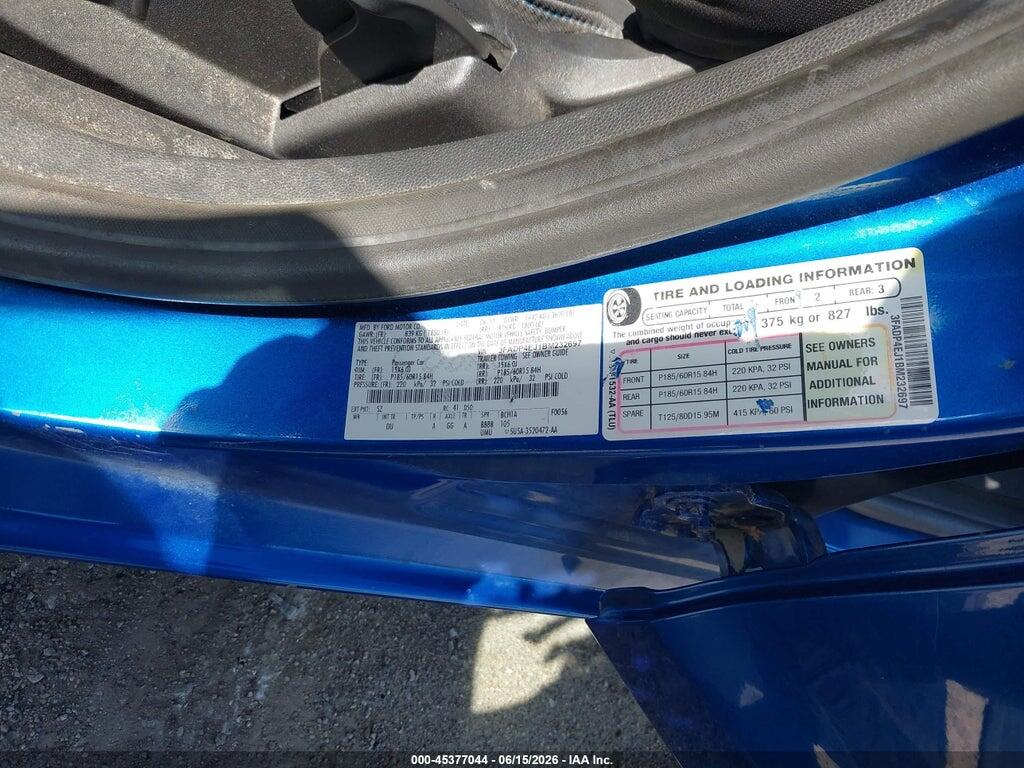 3FADP4EJ1BM232697 2011 FORD FIESTA photo no. 9