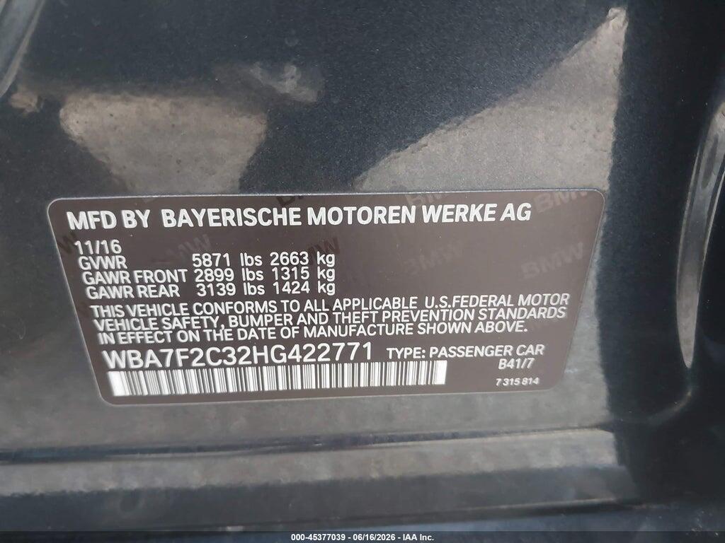 WBA7F2C32HG422771 2017 BMW ALPINA B7 photo no. 9