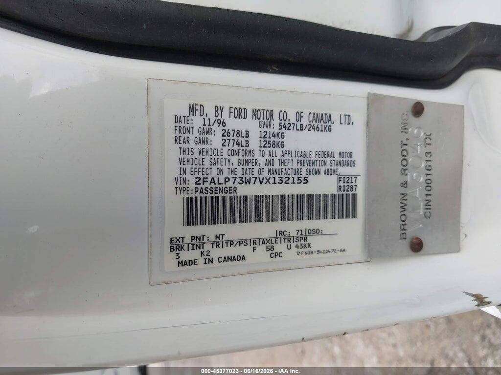 2FALP73W7VX132155 1997 FORD CROWN VICTORIA photo no. 9