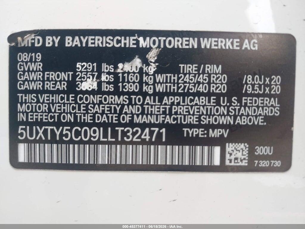 5UXTY5C09LLT32471 2020 BMW X3 photo no. 9