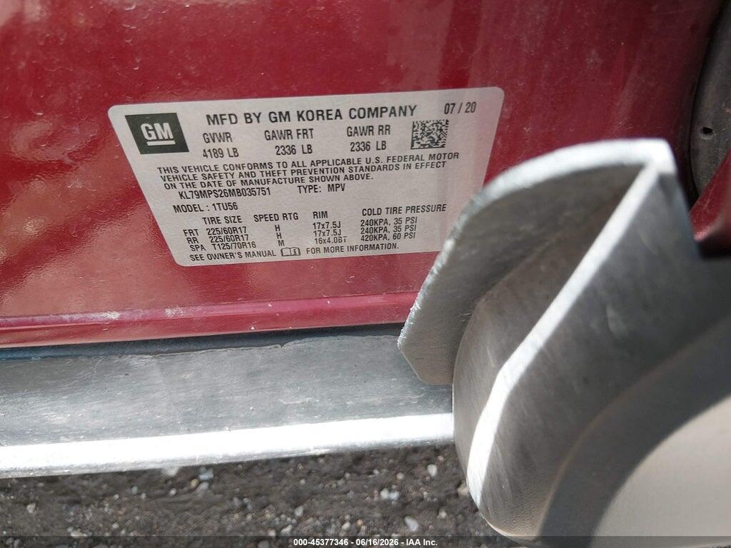 KL79MPS26MB035751 2021 CHEVROLET TRAILBLAZER photo no. 9