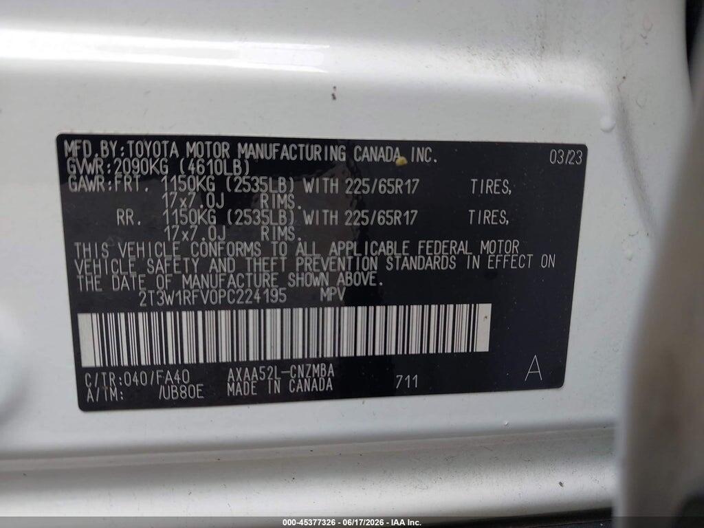 2T3W1RFV0PC224195 2023 TOYOTA RAV4 photo no. 9