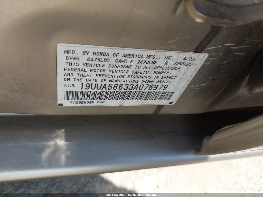 19UUA56633A076979 2003 ACURA TL photo no. 9