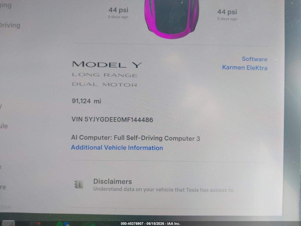 5YJYGDEE0MF144486 2021 TESLA MODEL Y photo no. 7