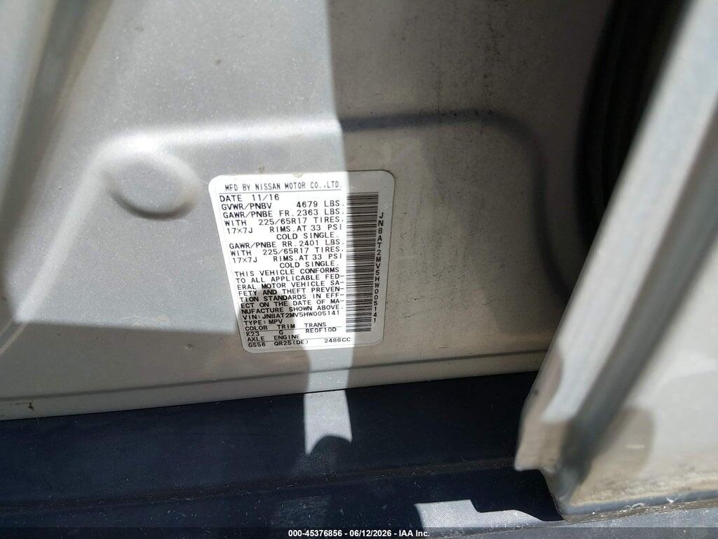 JN8AT2MV5HW005141 2017 NISSAN ROGUE photo no. 9