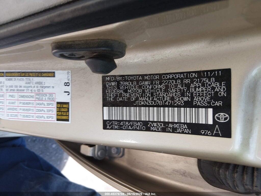 JTDKN3DU7B1471293 2011 TOYOTA PRIUS photo no. 9
