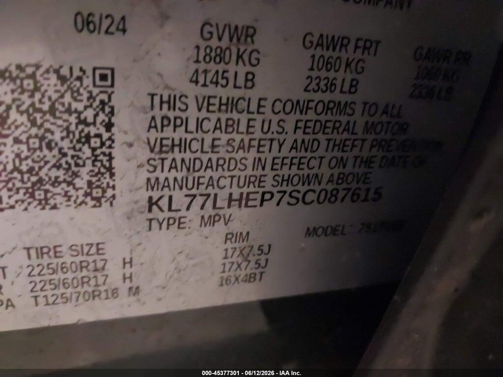 KL77LHEP7SC087615 2025 CHEVROLET TRAX photo no. 9