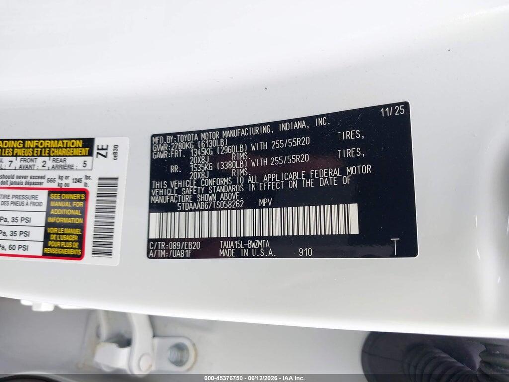 5TDAAAB67TS058262 2026 LEXUS TX 350 photo no. 9