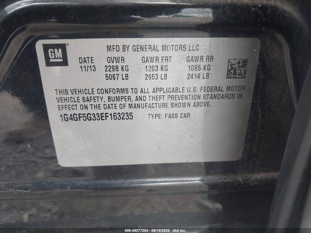 1G4GF5G33EF163235 2014 BUICK LACROSSE photo no. 9
