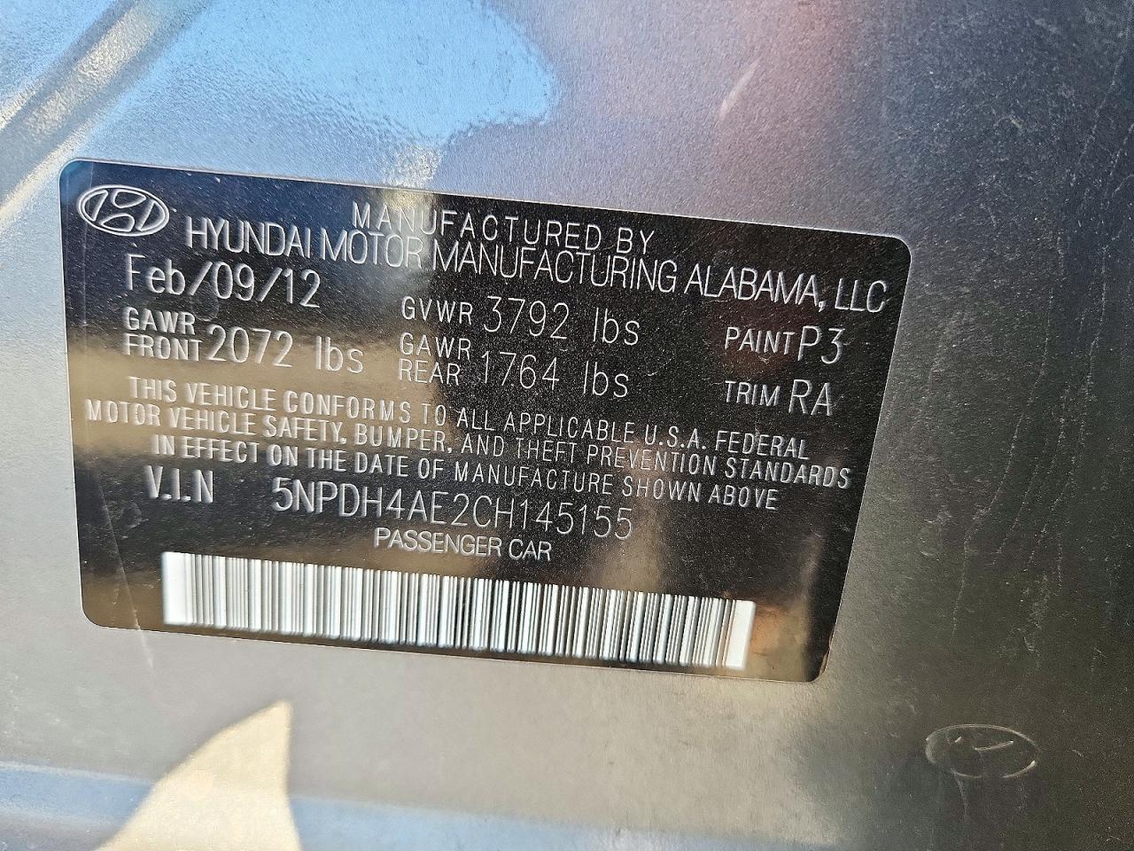 2012 HYUNDAI ELANTRA GLS — Фото 12 из 12