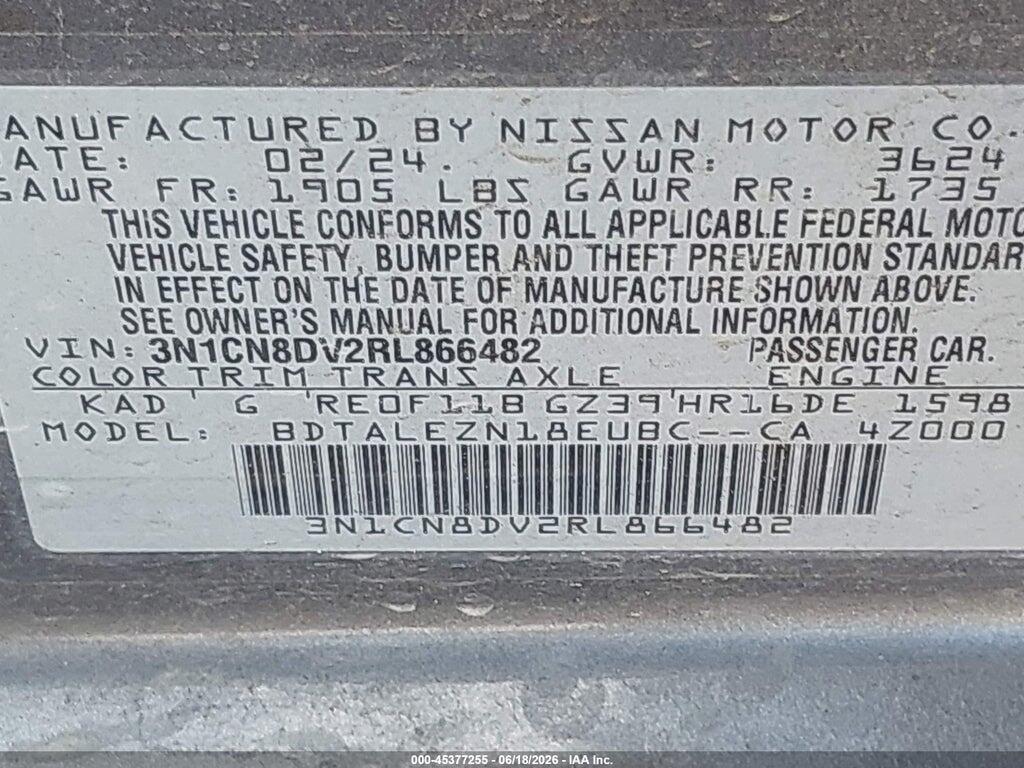 3N1CN8DV2RL866482 2024 NISSAN VERSA photo no. 9
