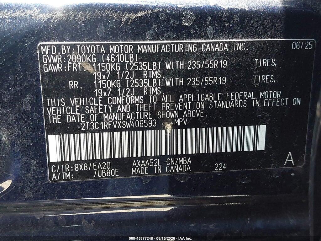 2T3C1RFVXSW406593 2025 TOYOTA RAV4 photo no. 9