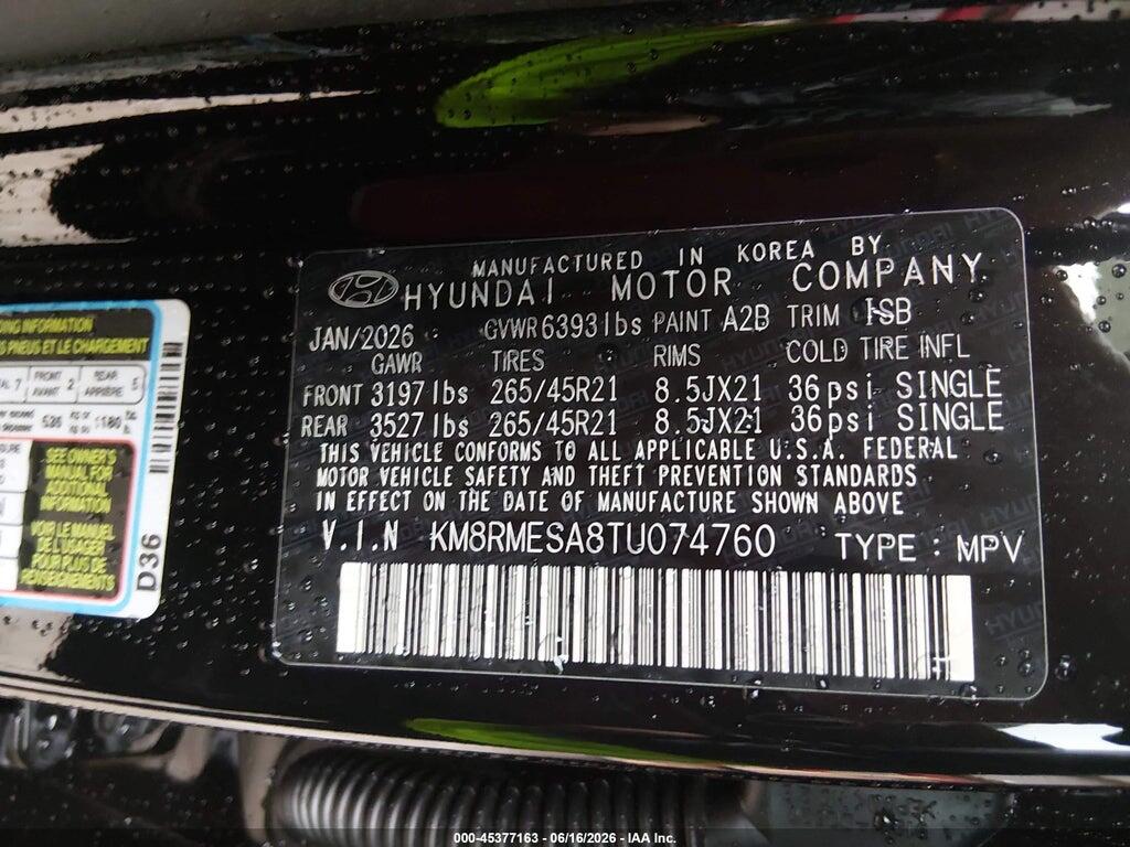 KM8RMESA8TU074760 2026 HYUNDAI PALISADE HEV photo no. 9
