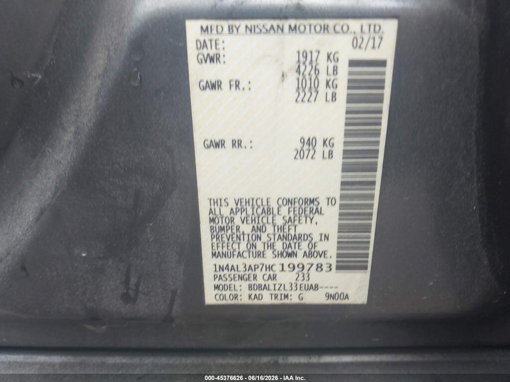 1N4AL3AP7HC199783 2017 NISSAN ALTIMA photo no. 9